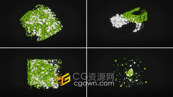 Particles Logo 3D粒子动画标志片头视频4K效果制作-AE模板