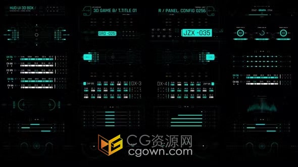 HUD屏幕界面动画设计加载信息显示效果-AE模板