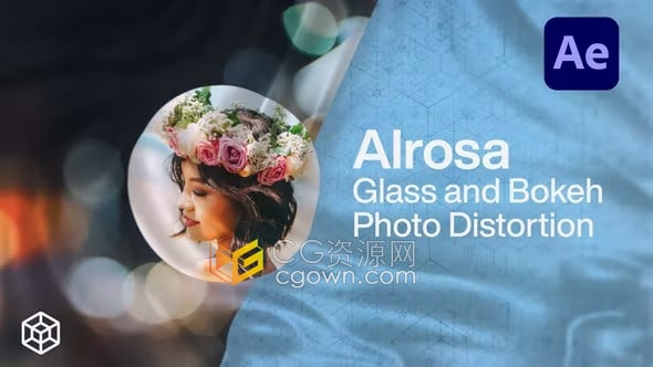 水底折射玻璃视差和散景背景照片失真动画效果视频相册AE模板