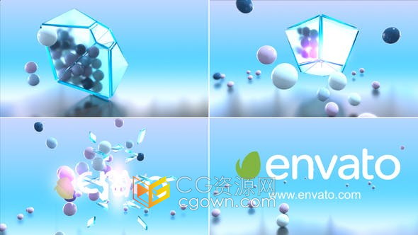 3D彩球动画演绎LOGO标志片头视频效果-AE模板