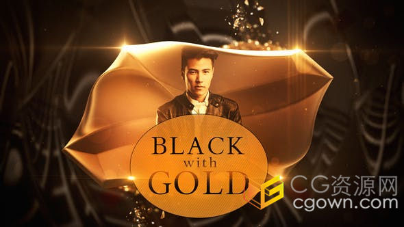 黑金高档绸缎质感包装动画婚礼颁奖提名时尚视频开场-AE模板下载