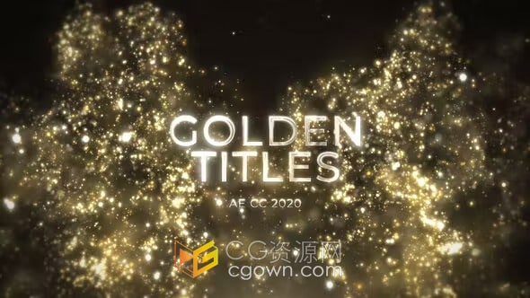 豪华闪闪发光金色粒子特效宣传介绍文字标题动画视频-AE模板