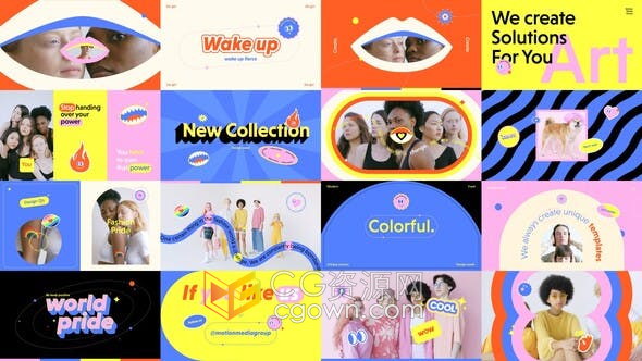 视频平台网站短视频动态海报设计时尚4K分辨率-AE模板