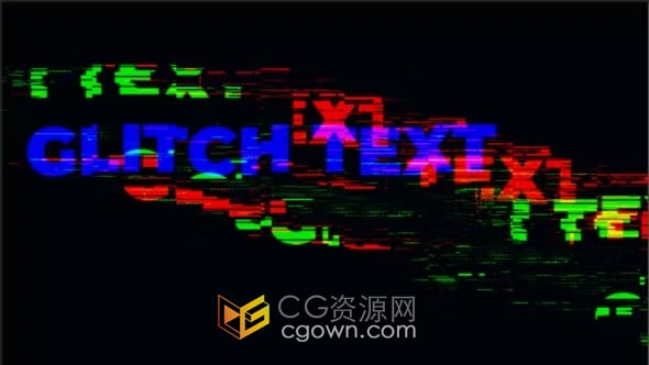 4K分辨率故障特效文字标题动画效果-AE模板下载