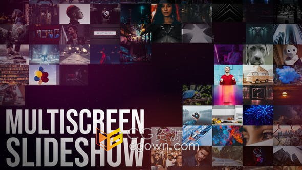 多屏展示照片视频墙幻灯片4K分辨率介绍视频-AE模板