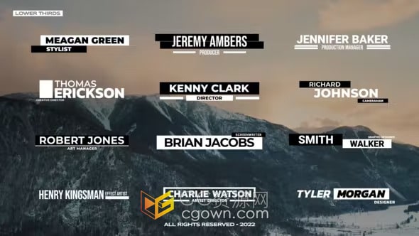 12组4K分辨率简约视频字幕条标题动画-AE模板下载