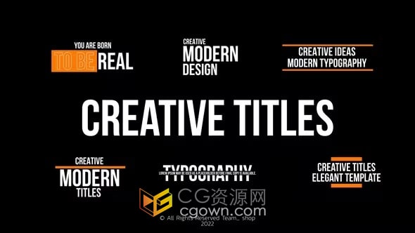 6种创意视频介绍文字标题动画-AE模板下载