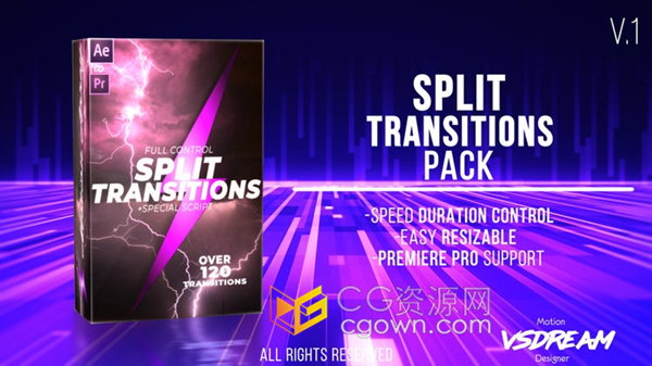 120+种快速时尚图形分割动态酷炫过渡效果集合免费下载-AE模板