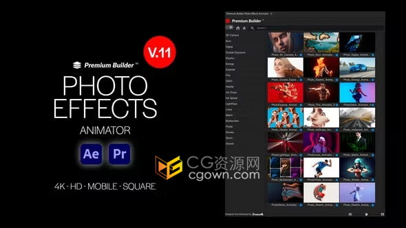 Photo Effects Animator V.11 AE脚本人物照片制作拖影特效海报设计