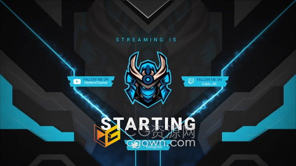 网络摄像头屏幕频道信息栏边框导视关注订阅按钮包装设计-AE模板