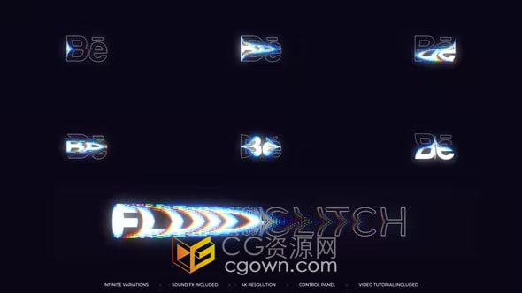 4K分辨率RGB故障毛刺动画视频特效-AE模板下载