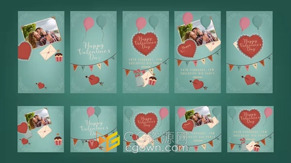 情人节活动短视频制作发布社交媒体平台-AE模板