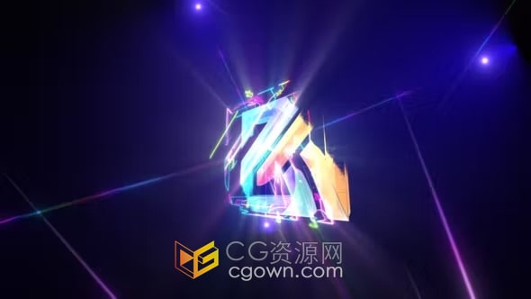 五颜六色失真抽象LOGO视频片头动画制作-AE模板