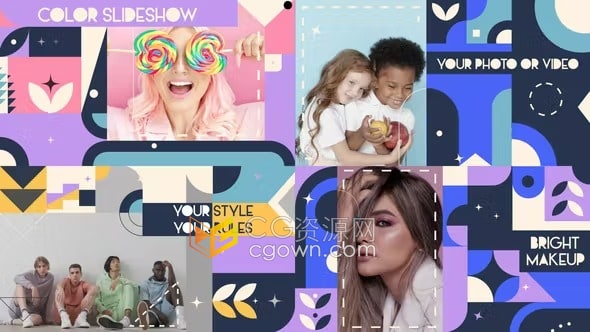 AE模板-色彩缤纷创意酷炫场景4K时尚宣传短视频