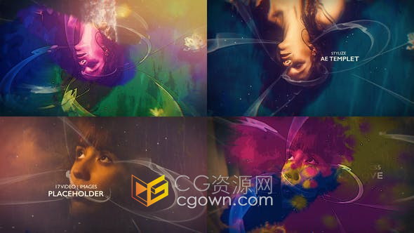 AE模板-Ink Slideshow水彩墨水素描动画幻灯片相册视频