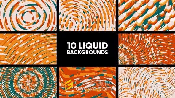 4K分辨率卡通液体流动动态背景视频素材10组AE模板