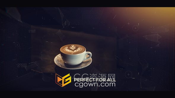 AE模板-动态数字信息动画介绍照片幻灯片宣传视频