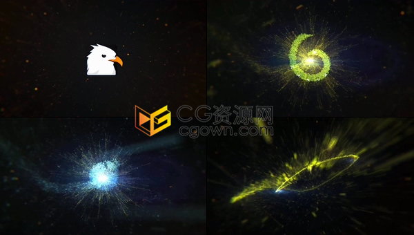 粒子追踪轨迹背景流动爆炸景深像差特效标志LOGO展示片头-AE模板下载