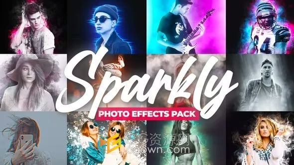 AE快速生成照片封面视觉特效视频动画效果模板脚本预设包