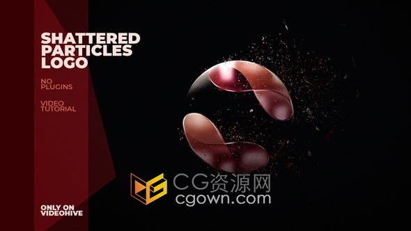 AE模板-Shattered Particles Logo爆炸碎片粒子特效片头视频