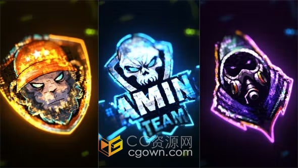 电气高科技霓虹灯发光LOGO动画视频-AE模板下载