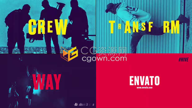 PR与AE模板下载多彩动感活力快速简介跺脚节奏潮流视频宣传片头效果