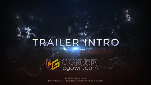 AE模板-火花粒子动画金属文字标题效果视频电影预告片