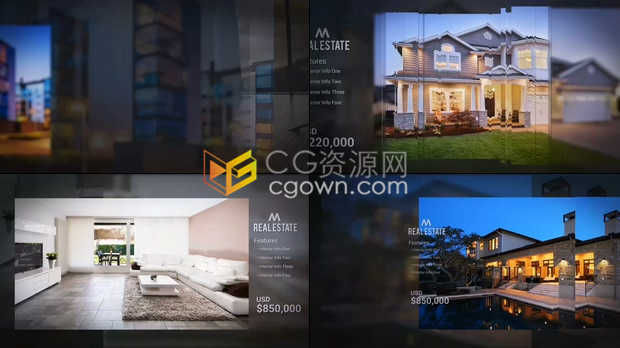 房地产宣传视频酒店室内房屋装修展示照片动画幻灯片旅游企业广告设计-AE模板下载