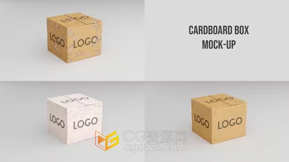 纸板箱纸皮箱3D模型展示动画效果视频-AE模板