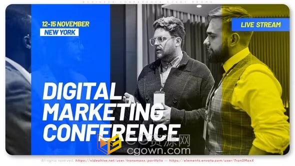 商务会议活动介绍现场直播做宣传片视频制作-AE模板