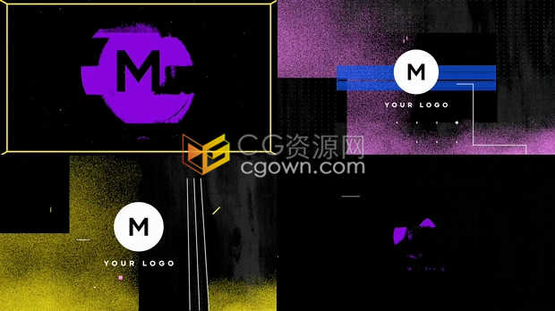 信号干扰划痕故障动画色彩分离效果LOGO视频片头制作工程-AE模板下载