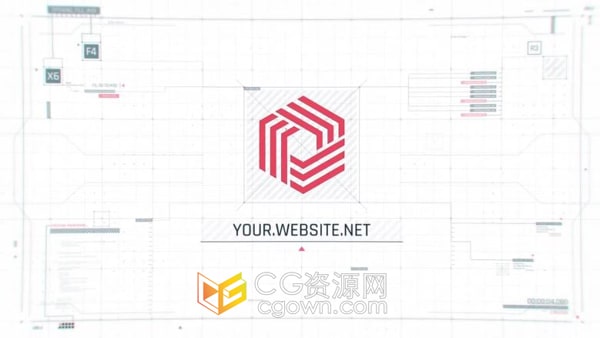 技术用户界面UI屏幕标志动画AE片头模板