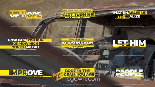 现代全屏文字动画动态海报视频封面字幕排版标题AE模板