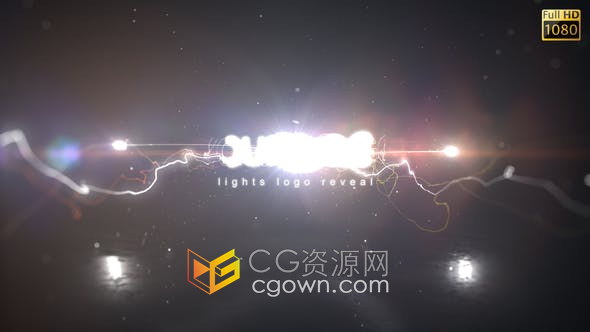 AE模板-Lights Logo条纹粒子光效耀斑标志动画效果