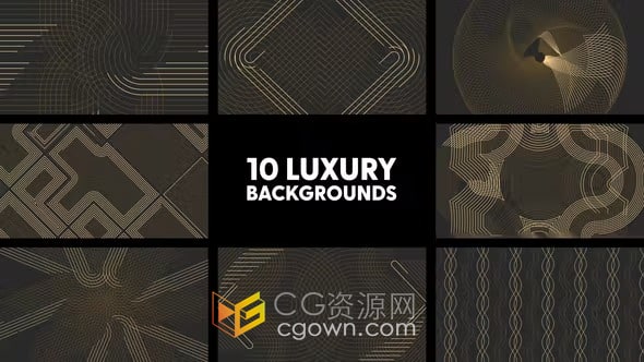 豪华金丝条纹图形背景动画视频效果-AE模板