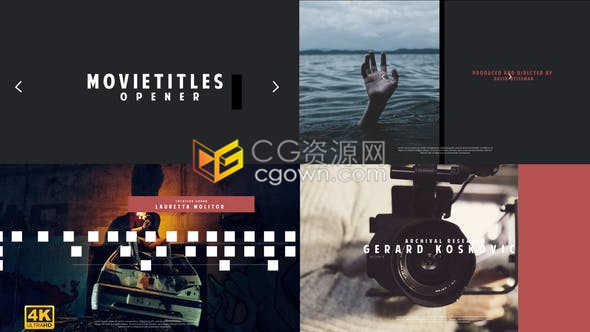 4K分辨率电影节目宣传片头故障动画介绍图文视频效果制作工程-AE模板下载