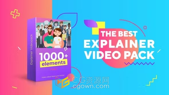 Explainer Pack v1.1 AE脚本预设包制作卡通人物动作MG场景图形动画模板