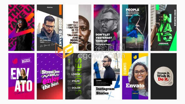 社交媒体APP动态视频广告商业宣传竖屏幕效果介绍动画-AE模板免费下载