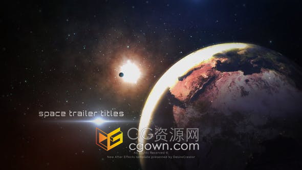 AE模板-太阳系太空行星场景爆炸特效预告片视频动画
