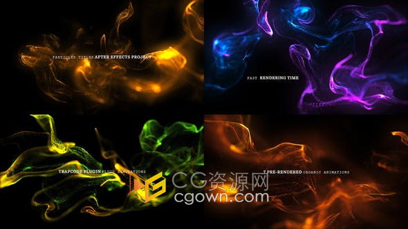 AE模板-4K分辨率流体粒子特效动画背景文字标题介绍宣传视频