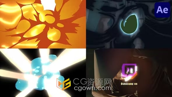 2D卡通爆炸特效效果LOGO动画视频-AE模板