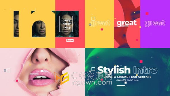 AE模板-抽象动画时尚介绍宣传体育旅行城市推广视频片头