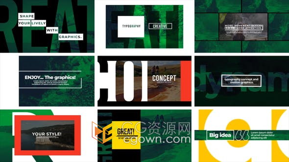 AE模板-大标题动画创意介绍公司时尚视频片头