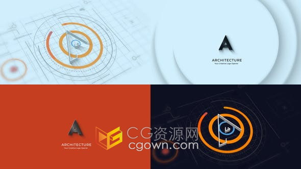 AE模板-建筑设计工程项目品牌公司标志视频片头Architectures 3D Logo