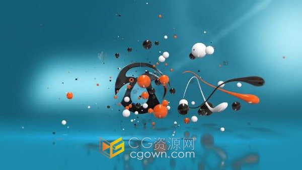 抽象创意3D彩色小球动画标志片头AE模板