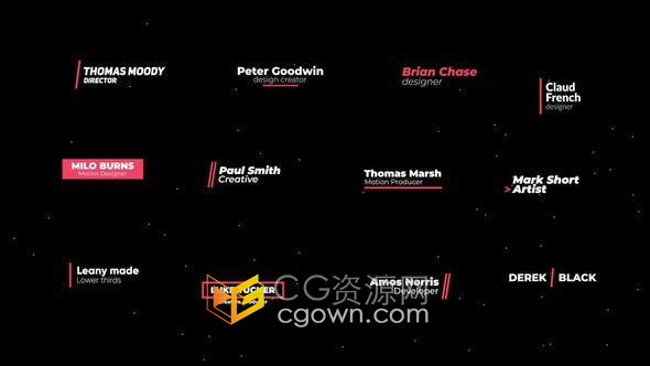 AE模板-现代企业新闻视频字幕文字标题动画12种Lower Thirds