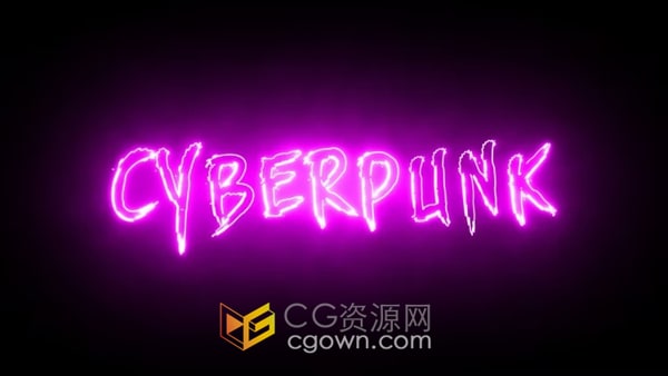 AE预设-赛博朋克文字动画霓虹灯效果标题