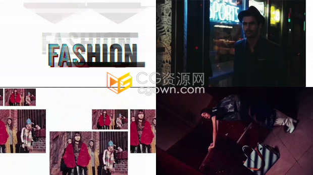 PR预设与AE模板下载动态时尚快速故障现代性感服装时尚宣传视频片头制作