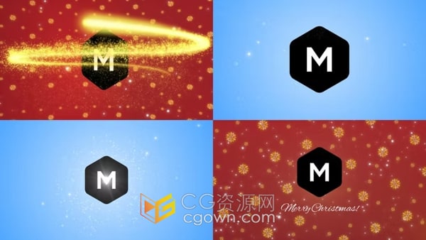 金光灿灿的粒子路径动画演绎标志标语节日祝福片头AE模板