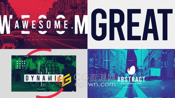 AE模板-时尚图文动画彩色图形动感视频片头效果